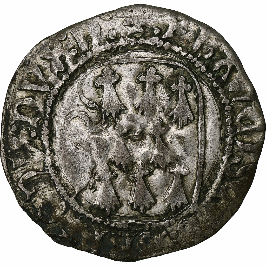 Duchy of Brittany, François II, Blanc à la targe, 1484-1488, Nantes, Billon