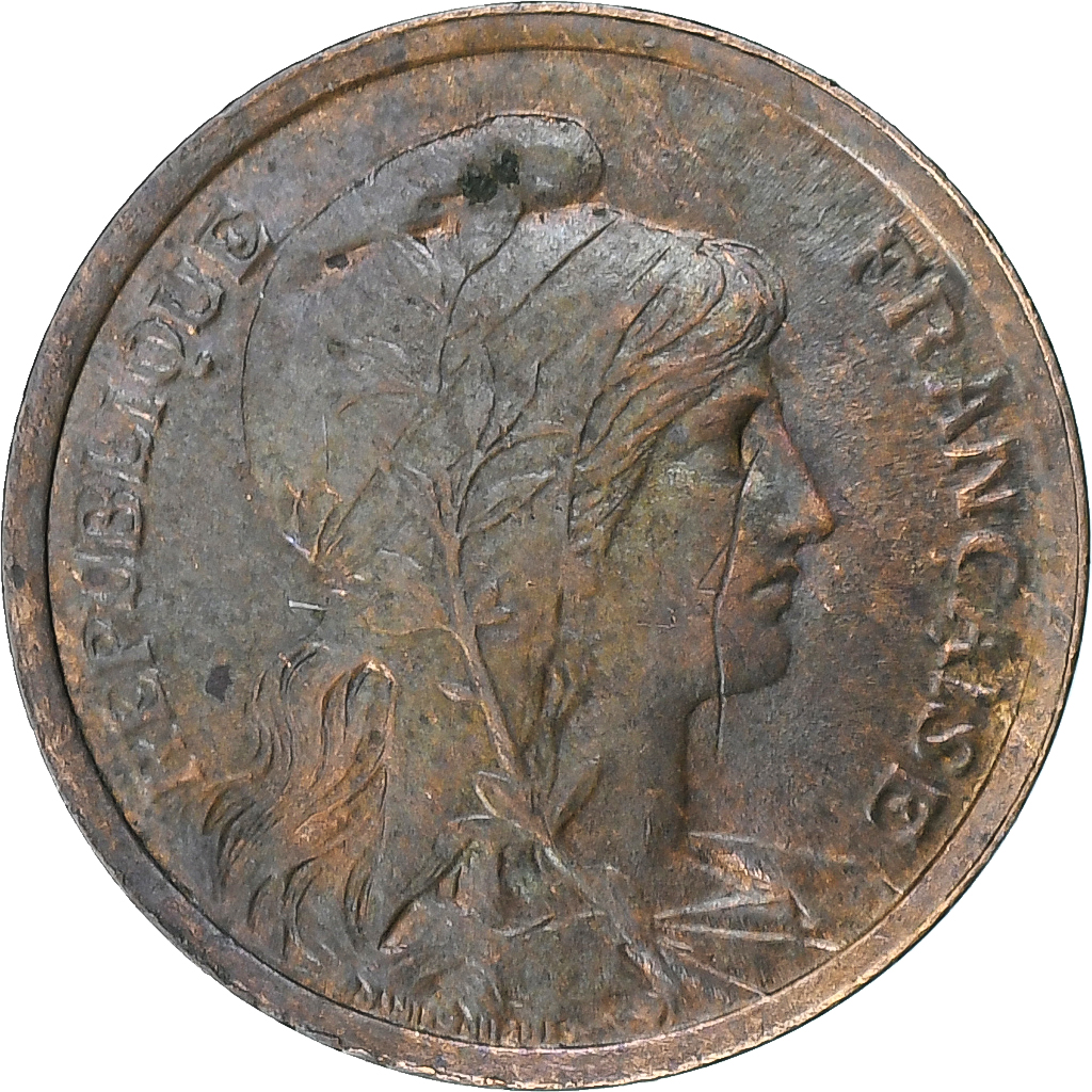 France, Centime, Daniel-Dupuis, 1908, Paris, Bronze, , Gadoury:90