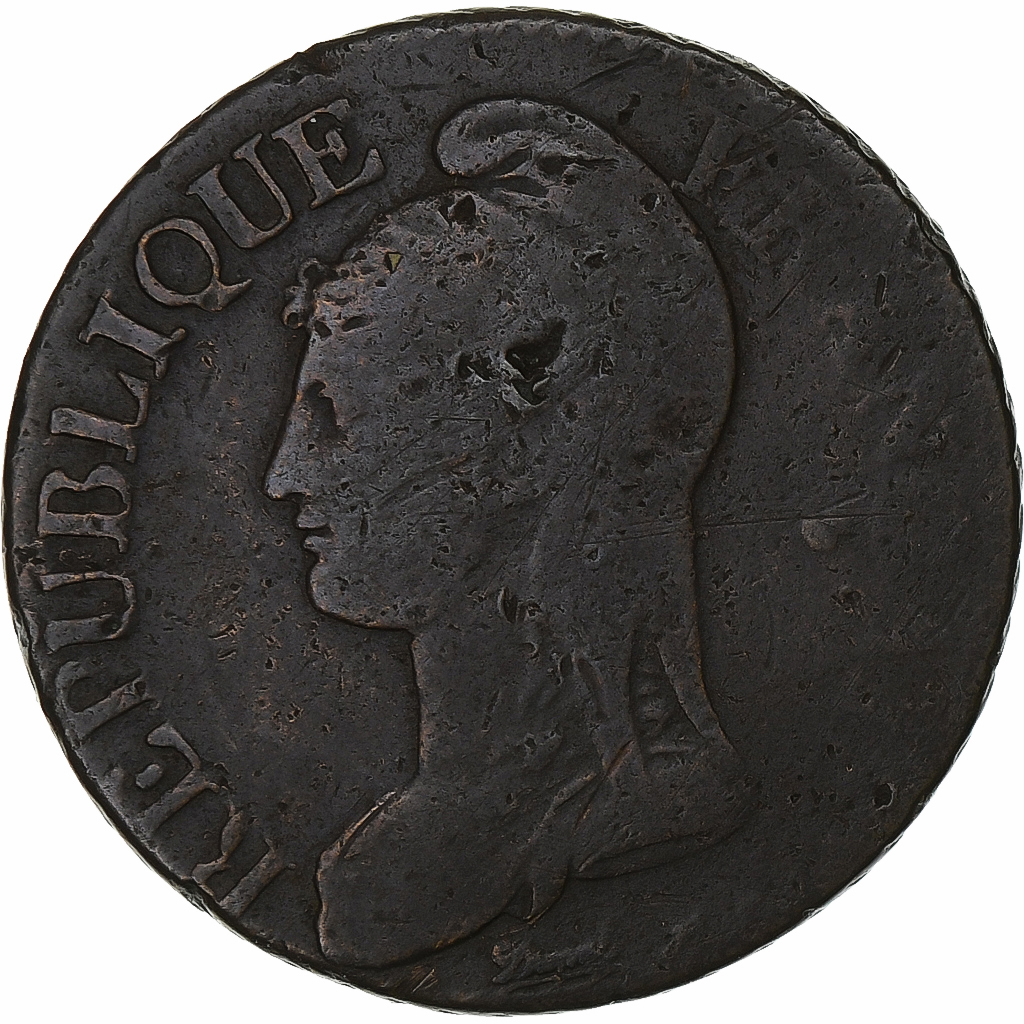 France, 5 Centimes, Dupré, An 8/7, Bordeaux, Copper, , Gadoury:126a