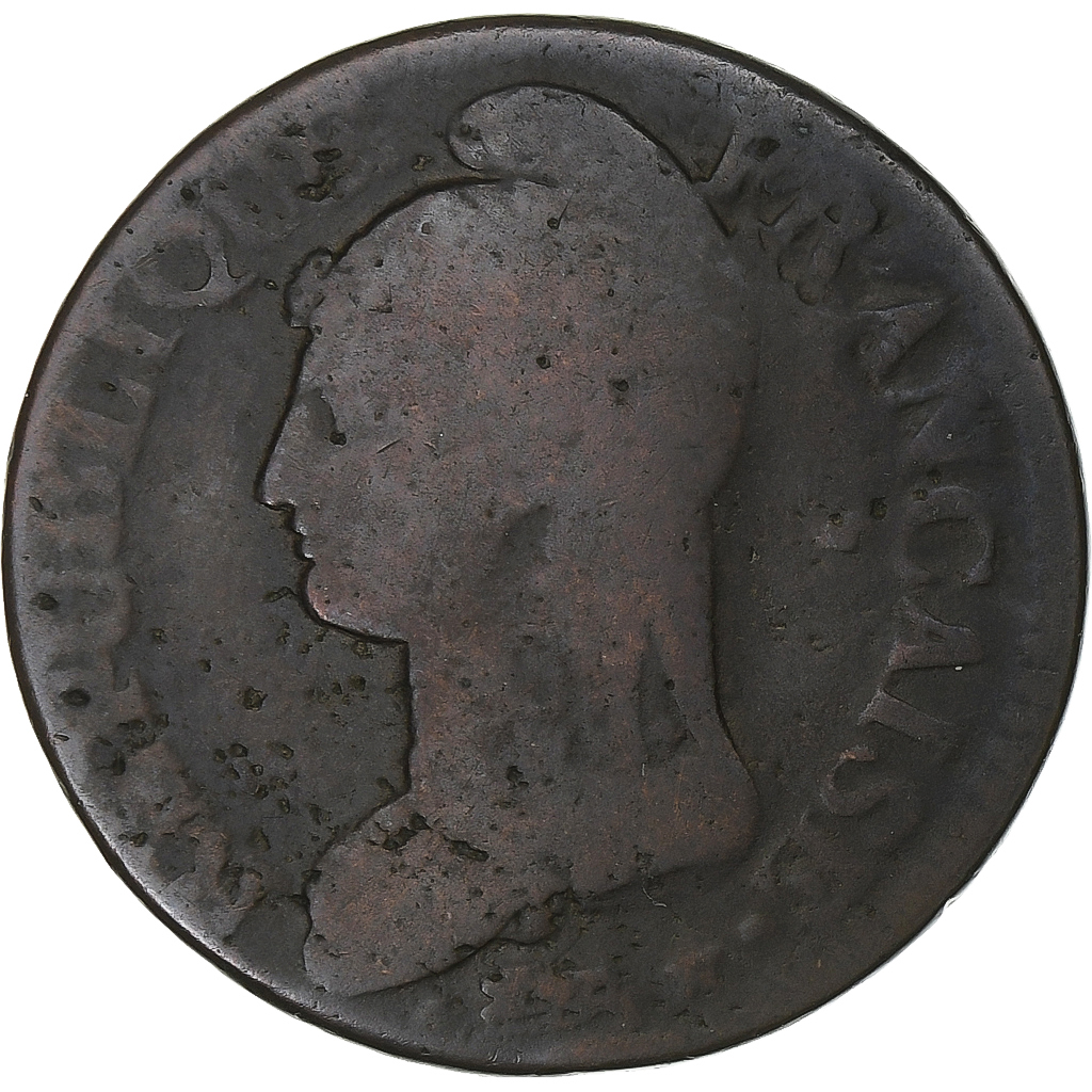 France, 5 Centimes, Dupré, AN 8, Strasbourg, Copper, , Gadoury:126a