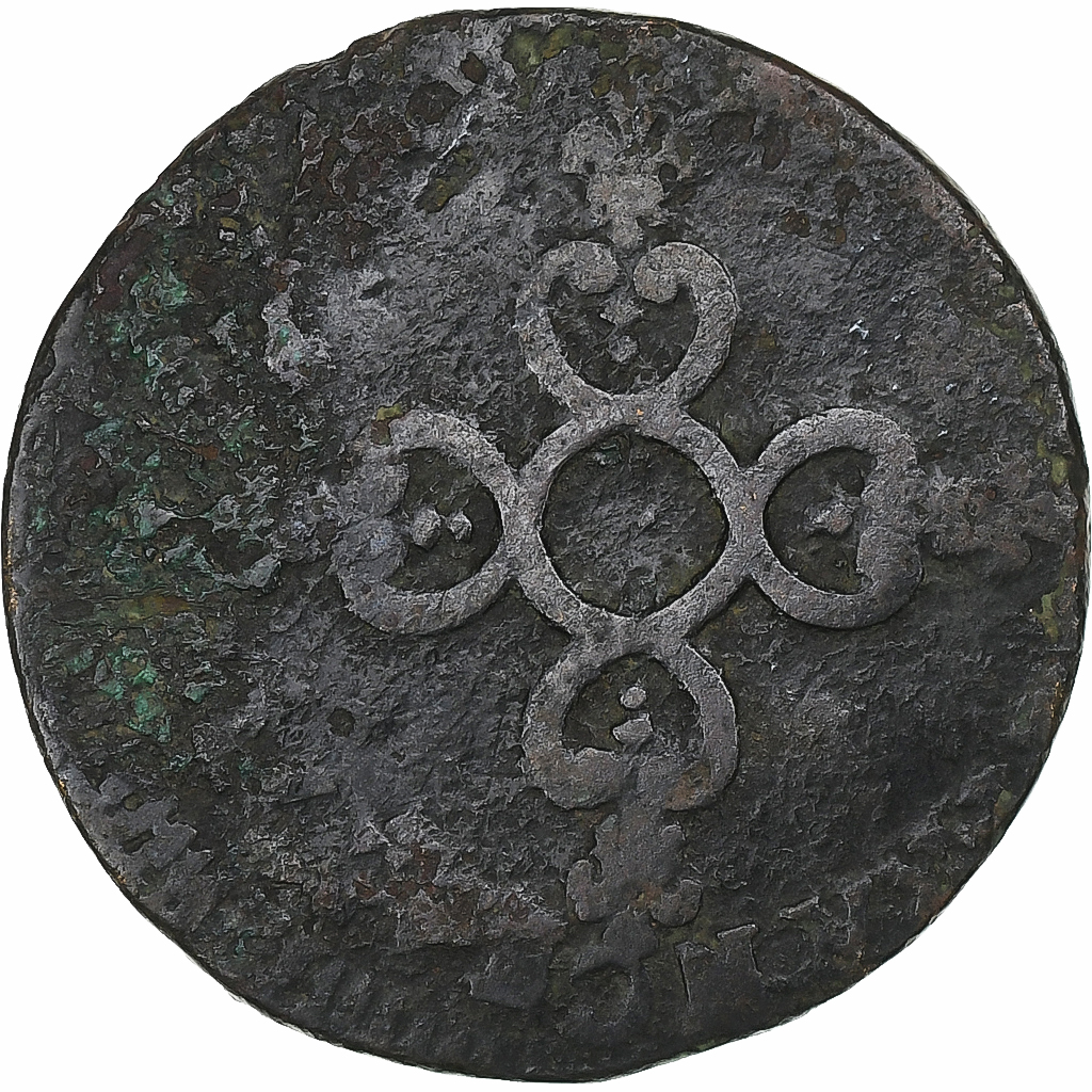 France, Louis XIV, Six deniers dits "dardenne", Montpellier, Copper, F(12-15)