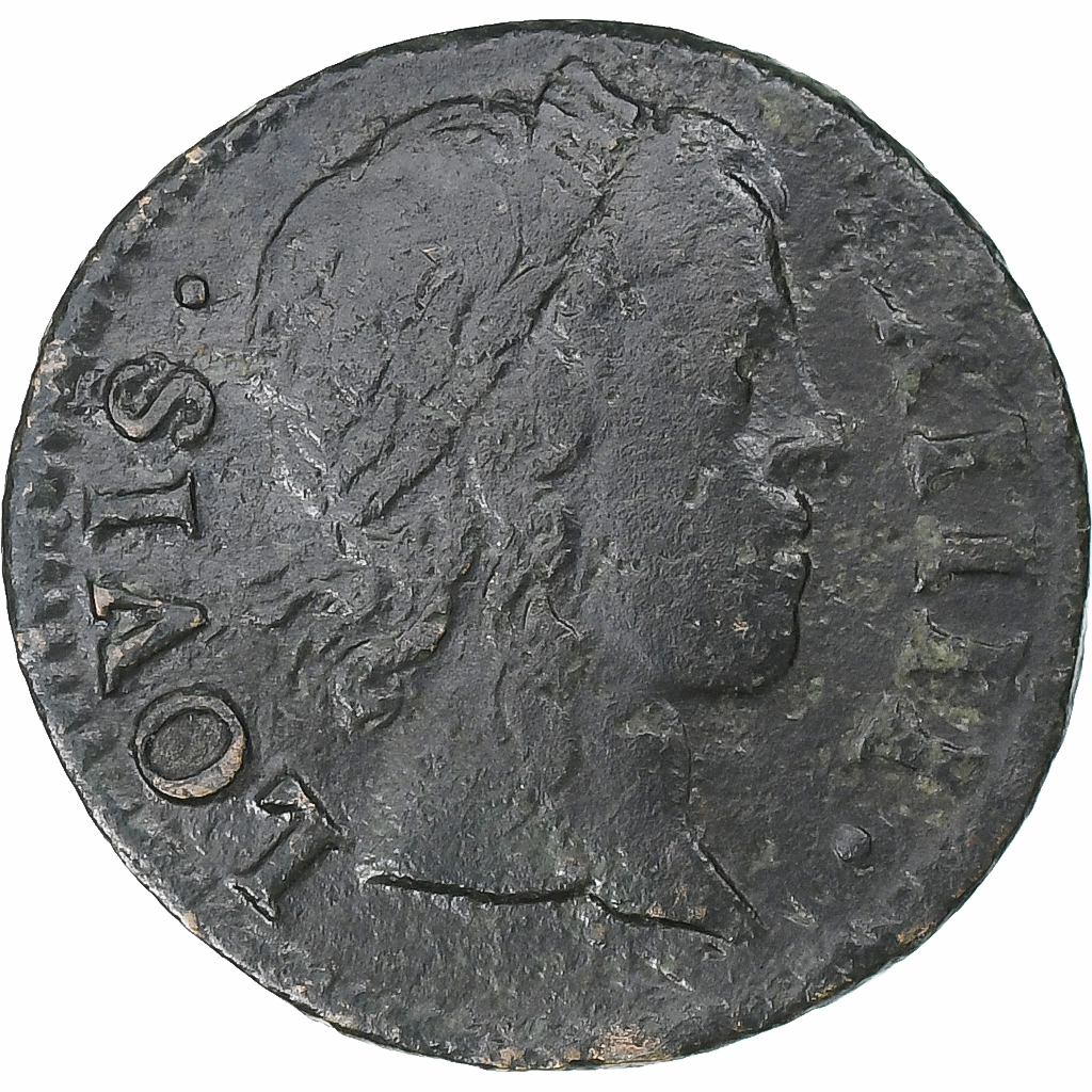 France, Louis XIV, Denier Tournois, 1649, Paris, Copper, , Gadoury:70