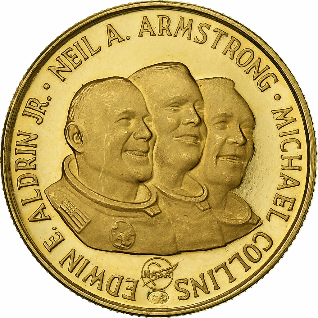 希少　USA アメリカ製　10K 10金　 アポロ11号　1969 金貨　コイン United States, Medal, NASA, Mission Apollo 11, 1969, Gold