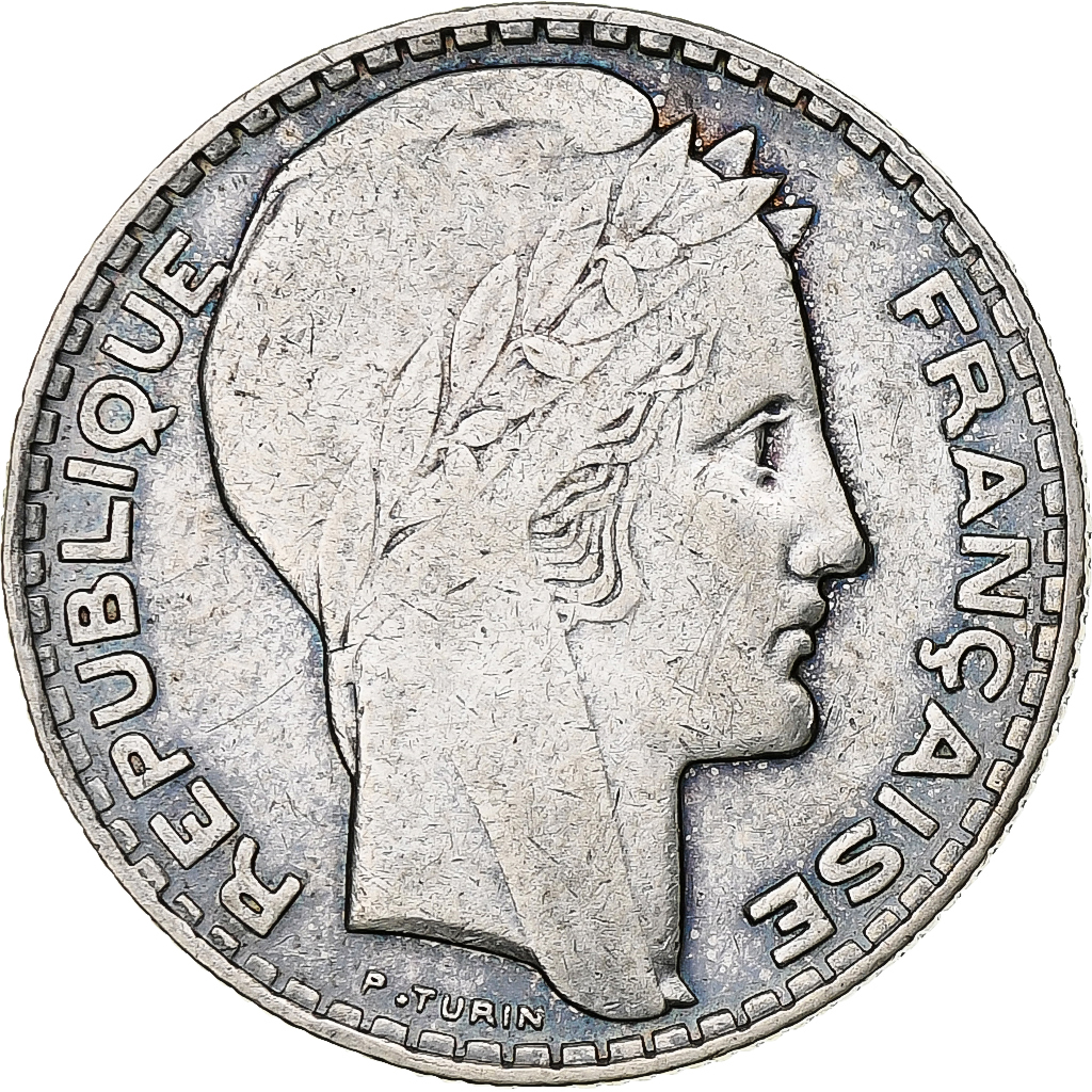 France, 10 Francs, Turin, 1934, Paris, Silver, , Gadoury:801, KM:878