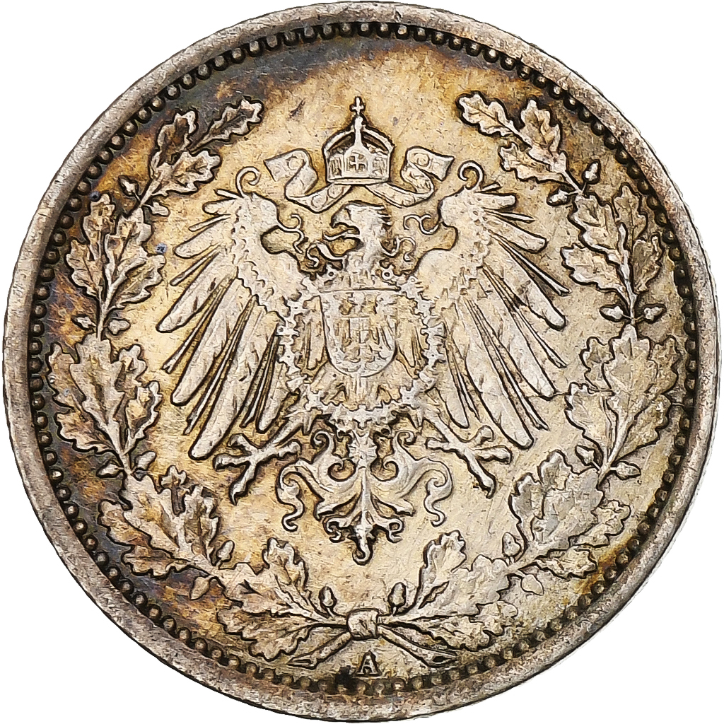 Germany, Wilhelm II, 1/2 Mark, 1918, Berlin, Silver, , KM:17