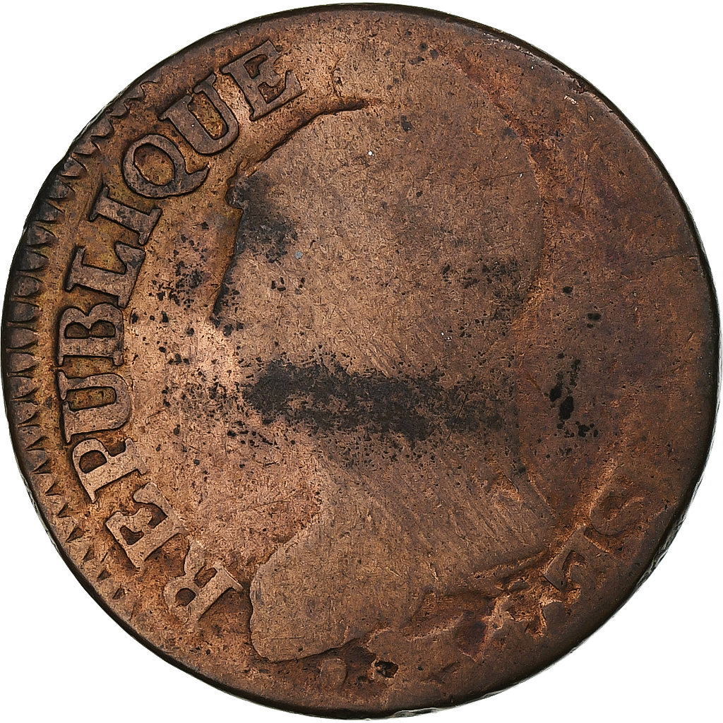 France, 5 Centimes, Dupré, AN 5, Lyon, Copper, , Gadoury:126, KM:640