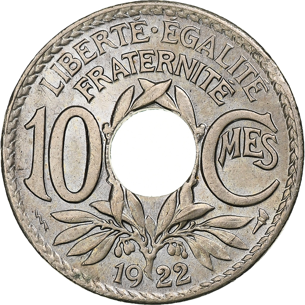 France, 10 Centimes, Lindauer, 1922, Poissy, Copper-nickel, , Gadoury:286