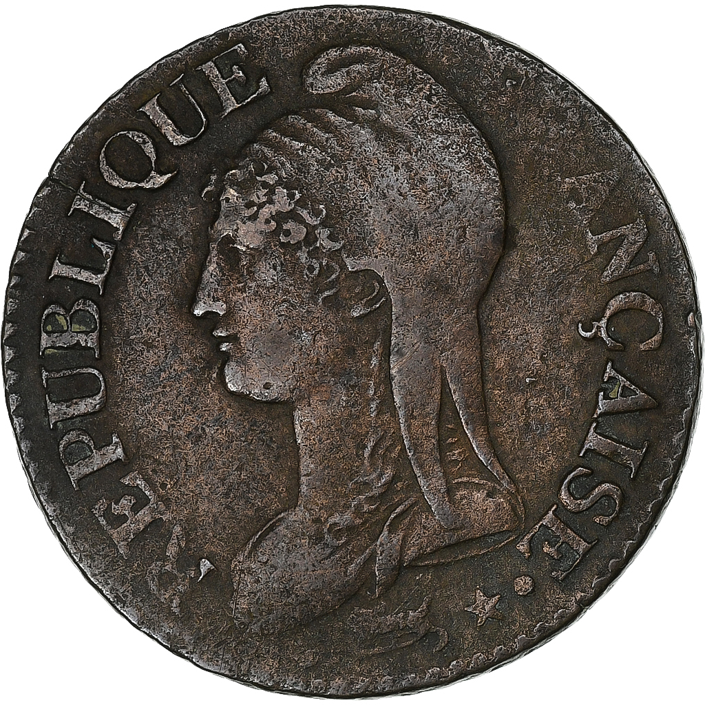 France, 5 Centimes, Dupré, AN 5, Strasbourg, Cuivre, , Gadoury:126