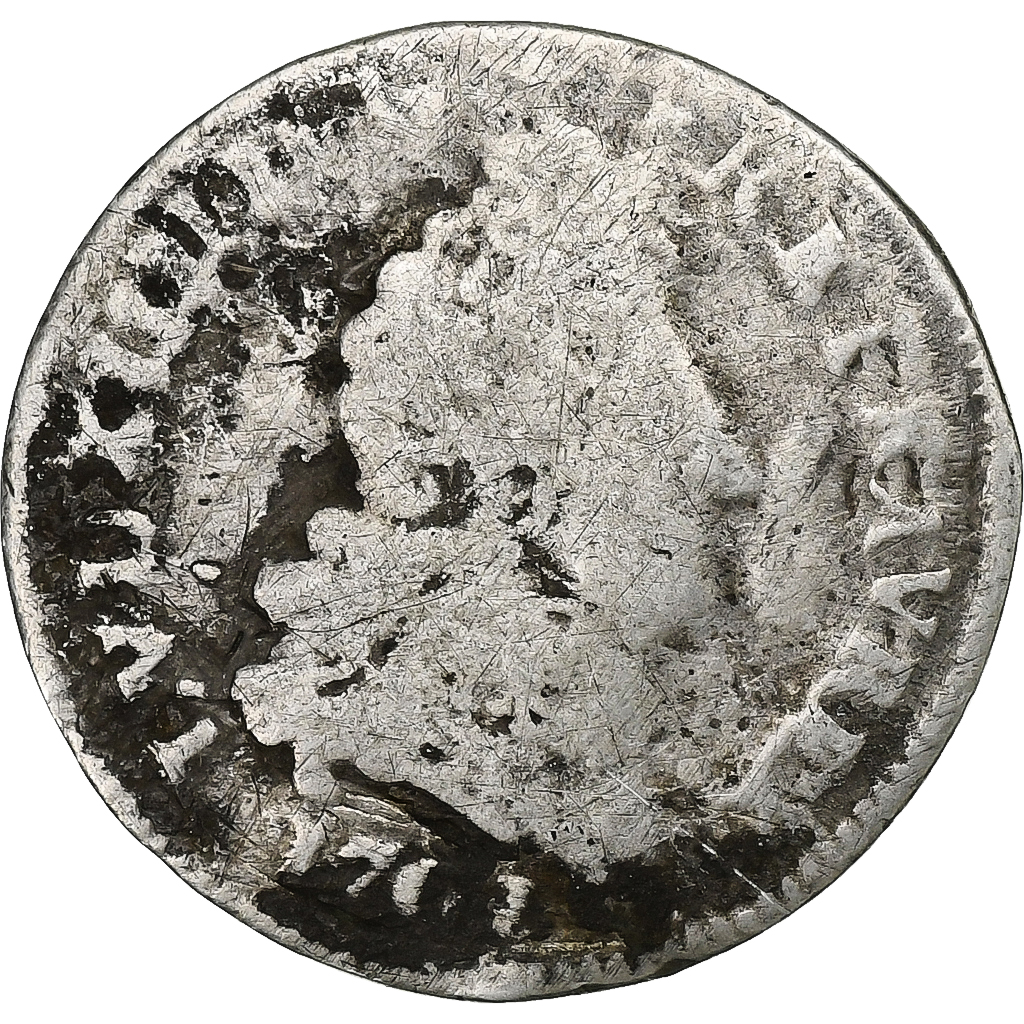 France, Louis XIV, 5 Sols aux insignes, 1707, Rennes, Silver, 
