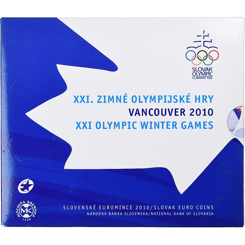 Slowakei, 1 c. to 2€ + token, Olympic Games, Colourized, 2010, Kremnica, STGL