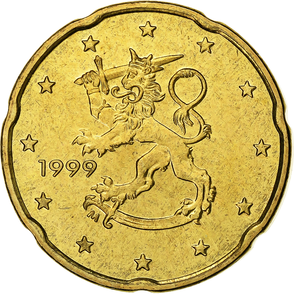 Finnland, 20 Euro Cent, 1999, Vantaa, Nordic gold, UNZ, KM:102