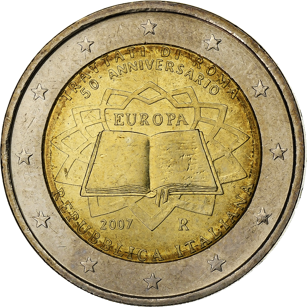 Italien, 2 Euro, Traité de Rome, 2007, Bi-Metallic, UNZ, KM:311