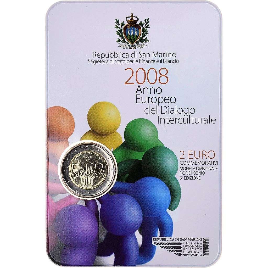 San Marino, 2 Euro, année européenne du dialogue interculturel, FDC, 2008
