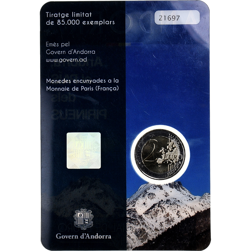 Andorra, 2 Euro, Pyrénées, BU, 2017, Monnaie de Paris, Bi-Metallic, 