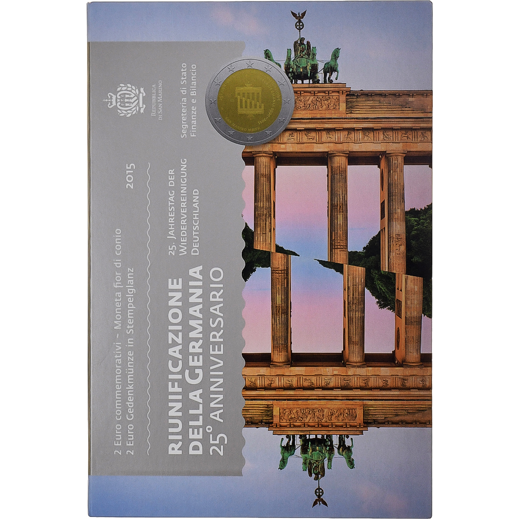 San Marino, 2 Euro, Chute du Mur de Berlin, FDC, 2015, Rome, Bi-Metallic