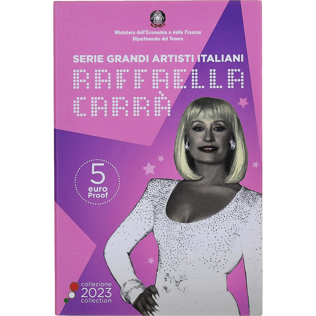 Italien, 5 Euro, Raffaella Carra, PP, 2023, Rome, Bi-Metallic, STGL
