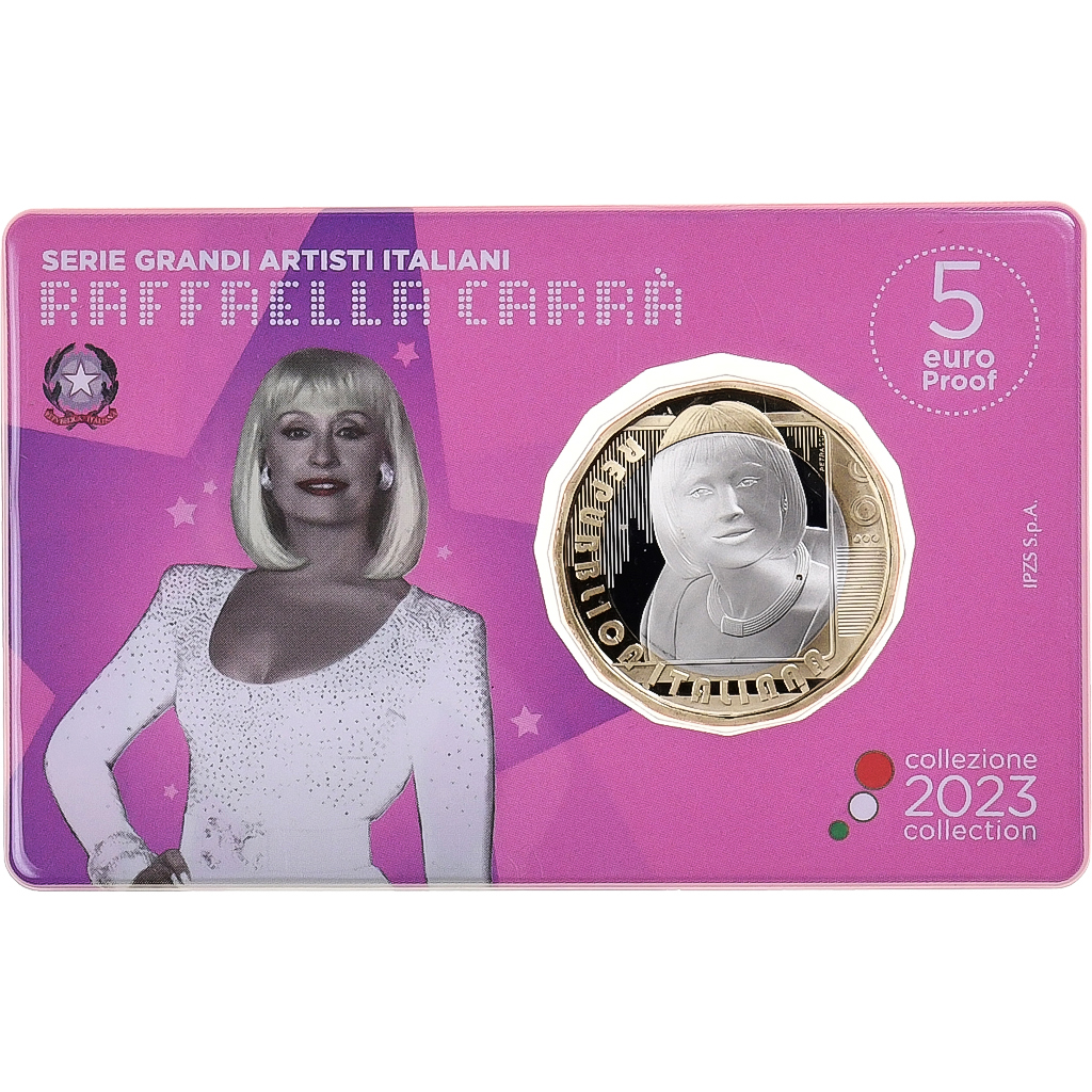 Italien, 5 Euro, Raffaella Carra, PP, 2023, Rome, Bi-Metallic, STGL