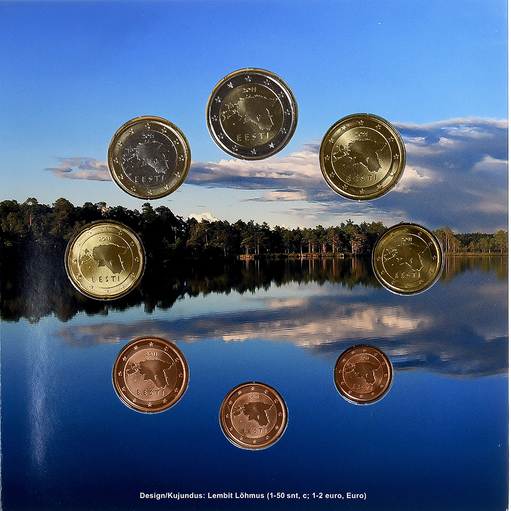 Estonia, 1 Cent to 2 Euro, BU, 2011, 