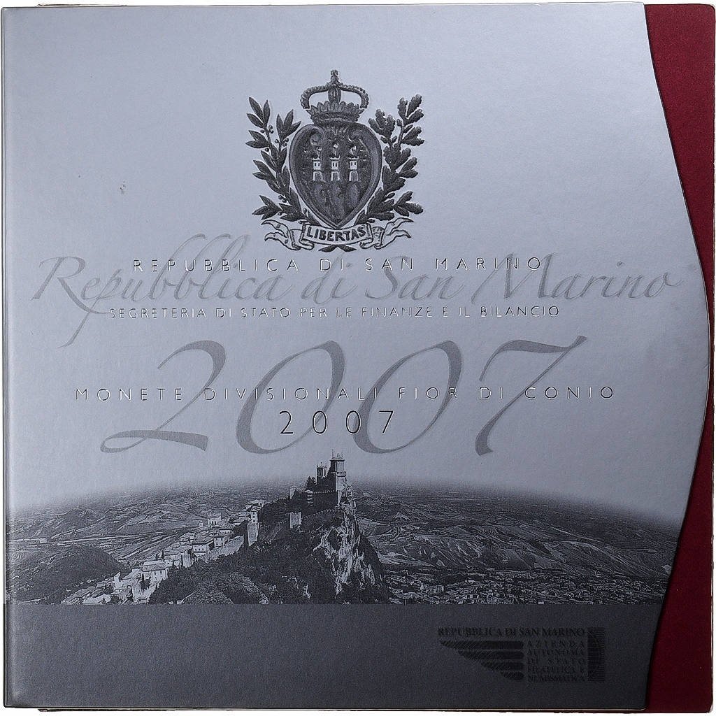 San Marino, 1 Cent to 2 Euro, BU, 2007, Rome, STGL