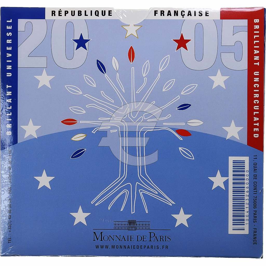 France, 1 Cent to 2 Euro, BU, 2005, Monnaie de Paris, 