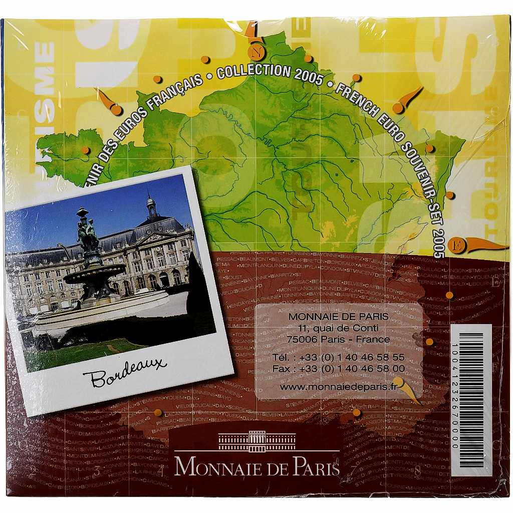 Frankreich, Coffret 1c. à 2€ + jeton, BU, 2005, Monnaie de Paris, STGL