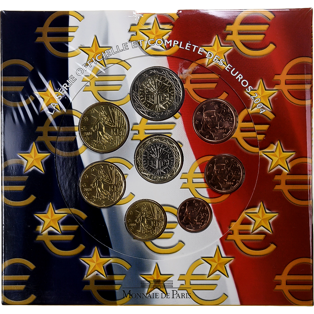 Frankreich, 1 Cent to 2 Euro, BU, 2004, Monnaie de Paris, STGL