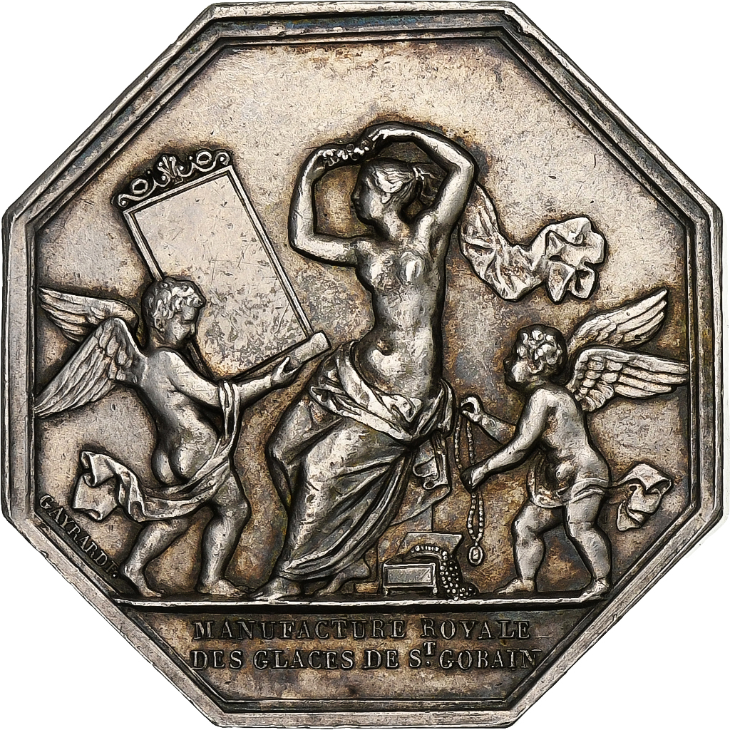 France, Token, Manufacture Royale des Glaces de St Gobain, 1830, Silver