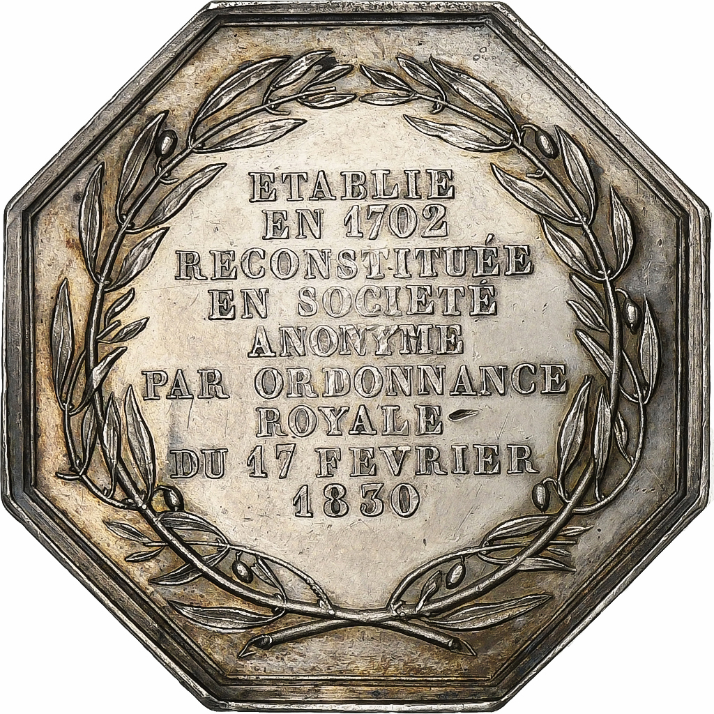 France, Token, Manufacture Royale des Glaces de St Gobain, 1830, Silver