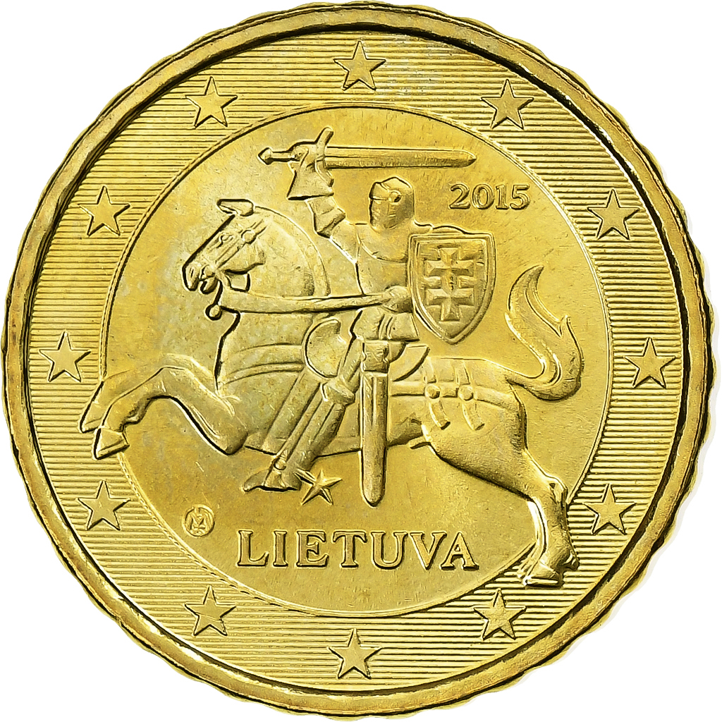 Lithuania, 10 Euro Cent, BU, 2015, Vilnius, Nordic gold, MS