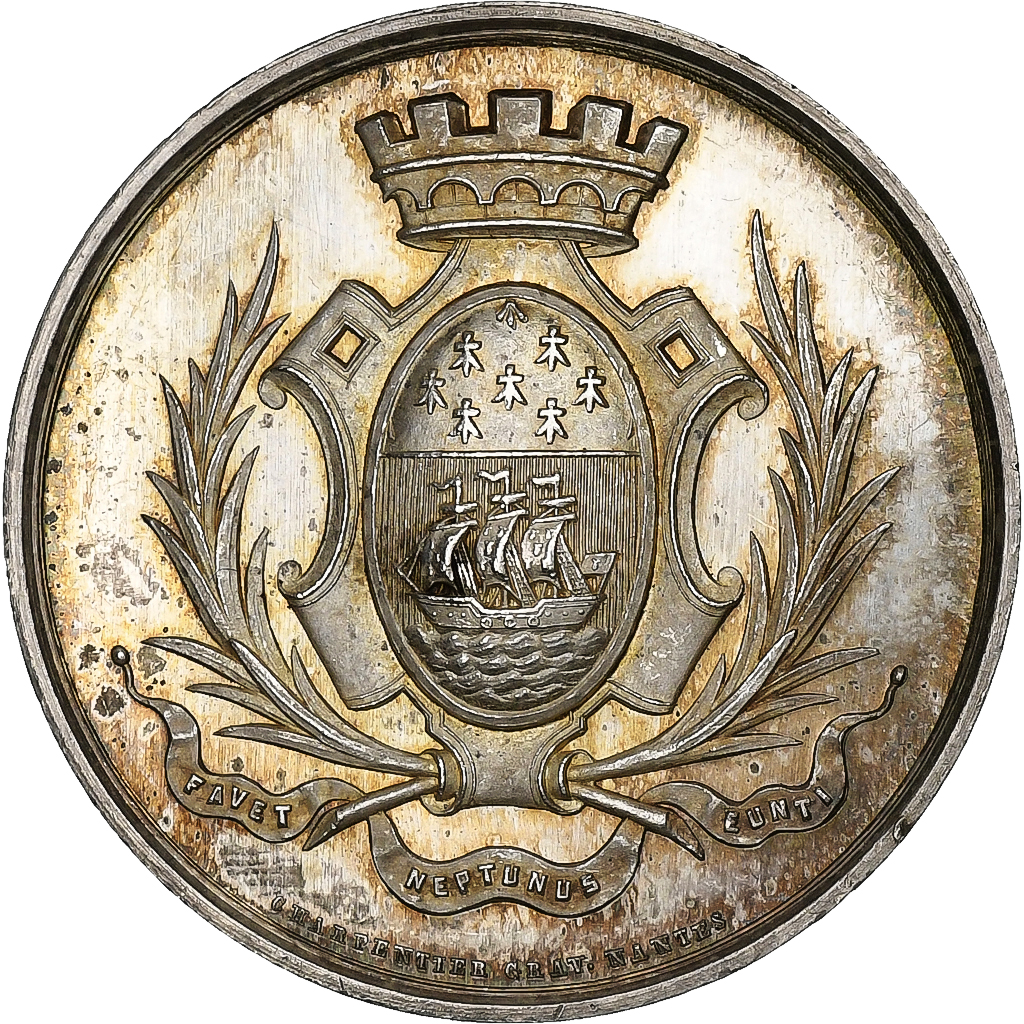 France, Token, Tribunal de Commerce de Nantes, 1859, Silver, Charpentier