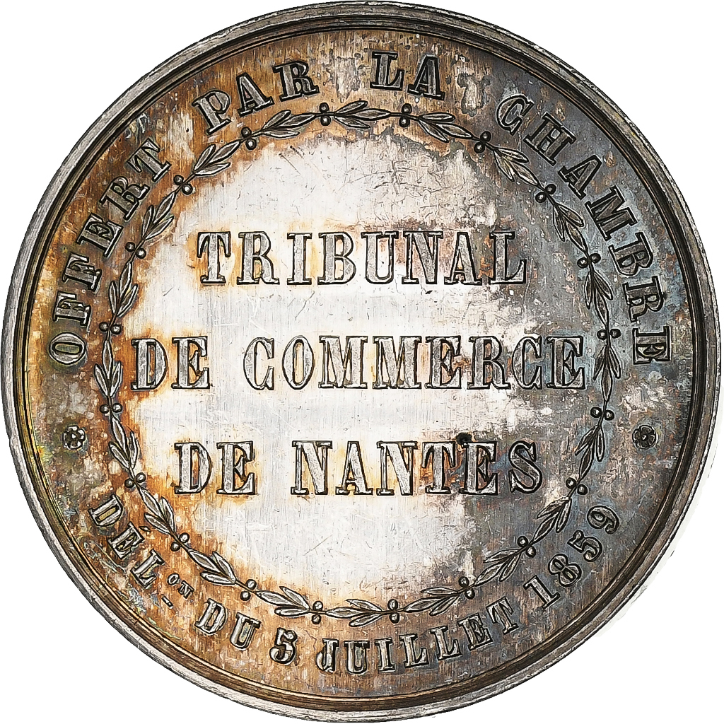 France, Token, Tribunal de Commerce de Nantes, 1859, Silver, Charpentier