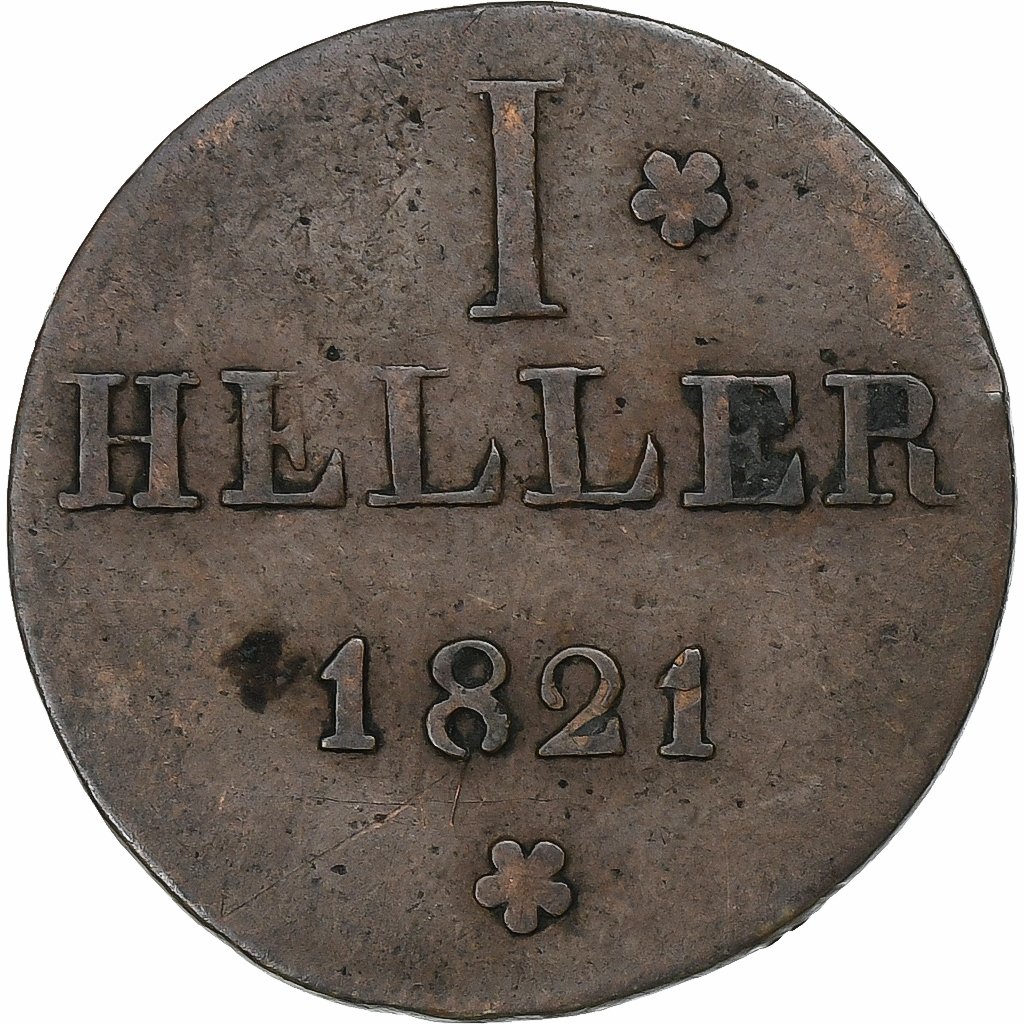 Germany, Heller, 1821, Frankfurt, Copper, , KM:301