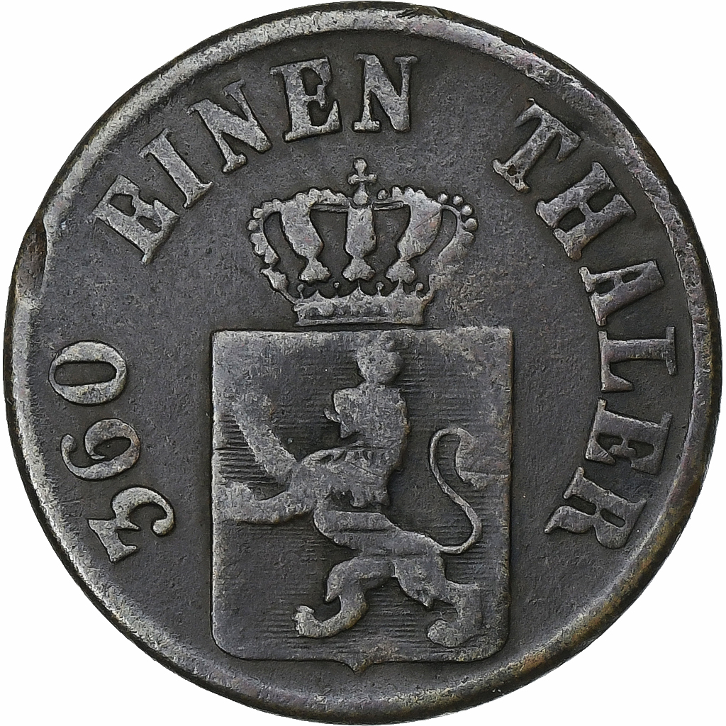 Germany, Electorate of Hesse, Friedrich Wilhelm, Heller, 1847, Darmstadt