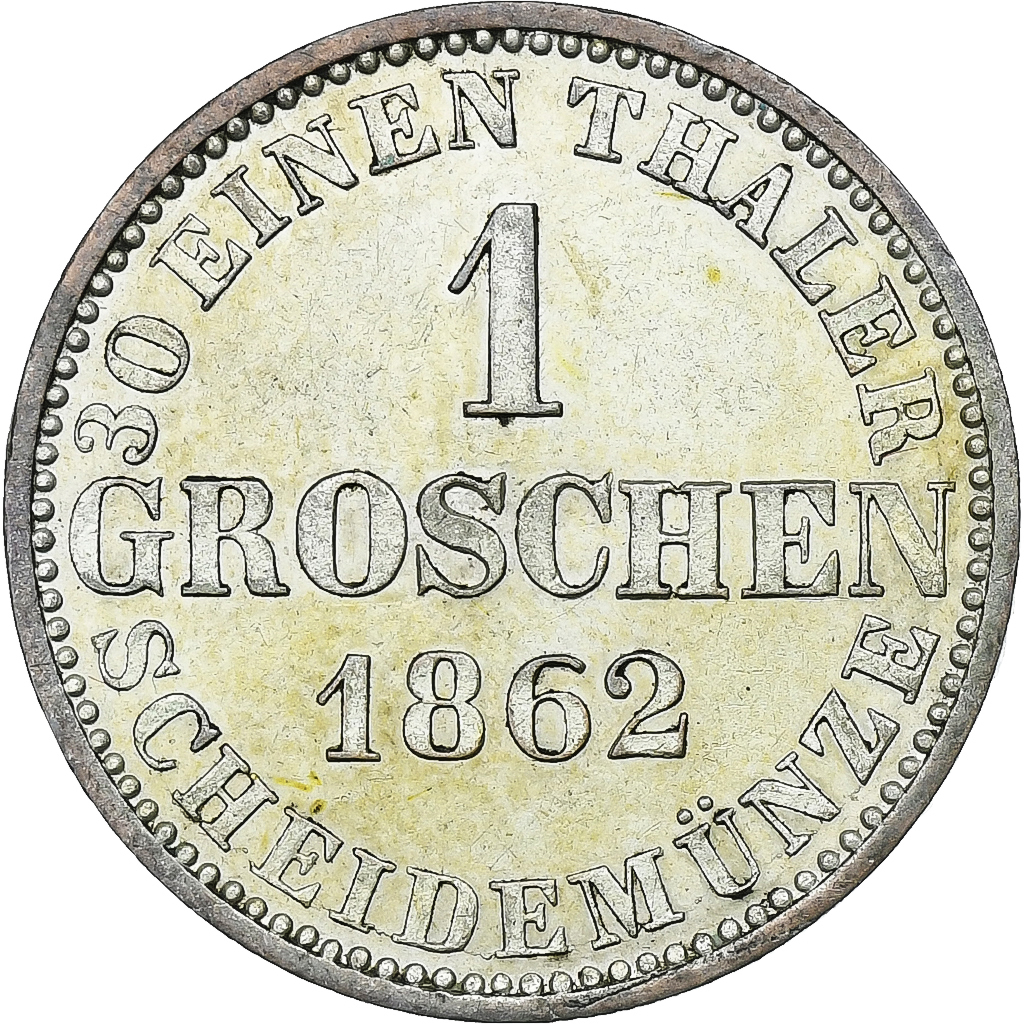 Kingdom of Hannover, George V, Groschen, 1862, Hannover, Billon, 