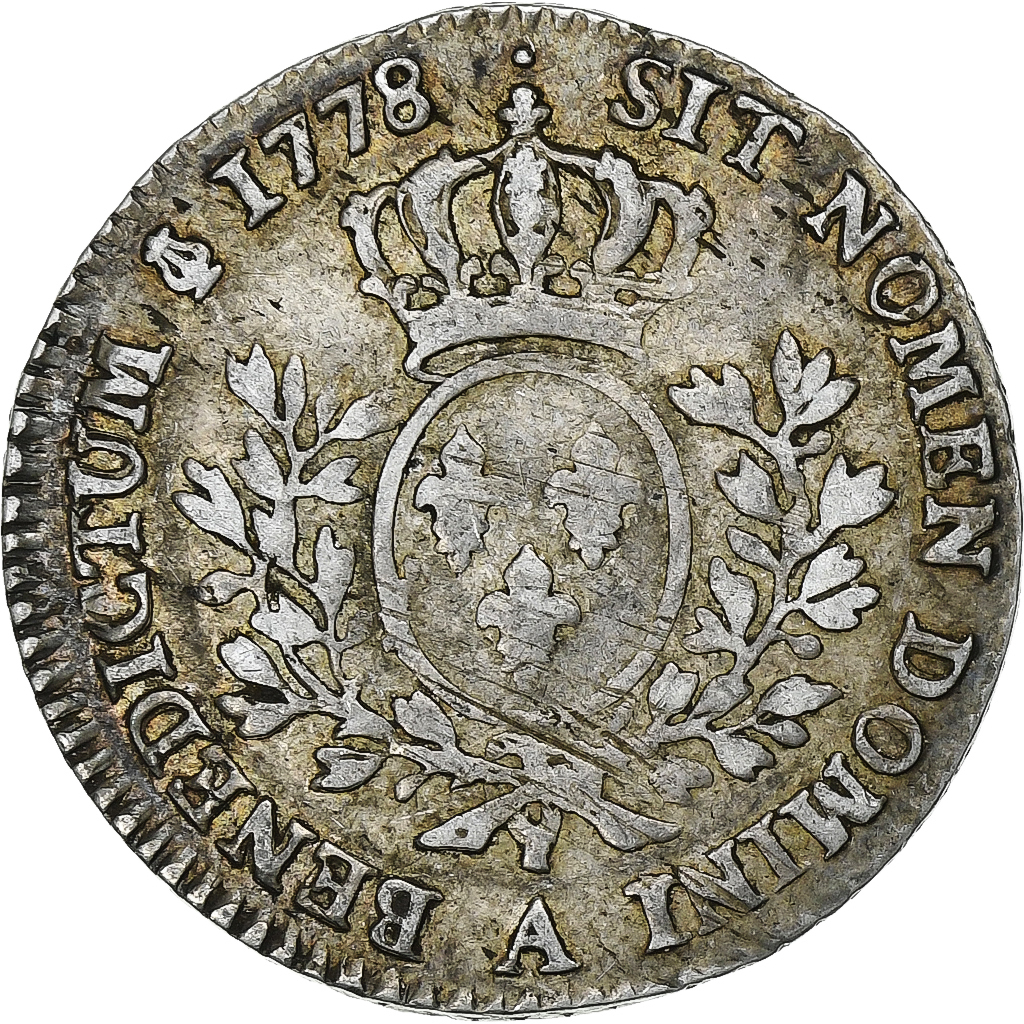 France, Louis XVI, 1/5 Écu aux branches d'olivier, 1778, Paris, 2nd semestre