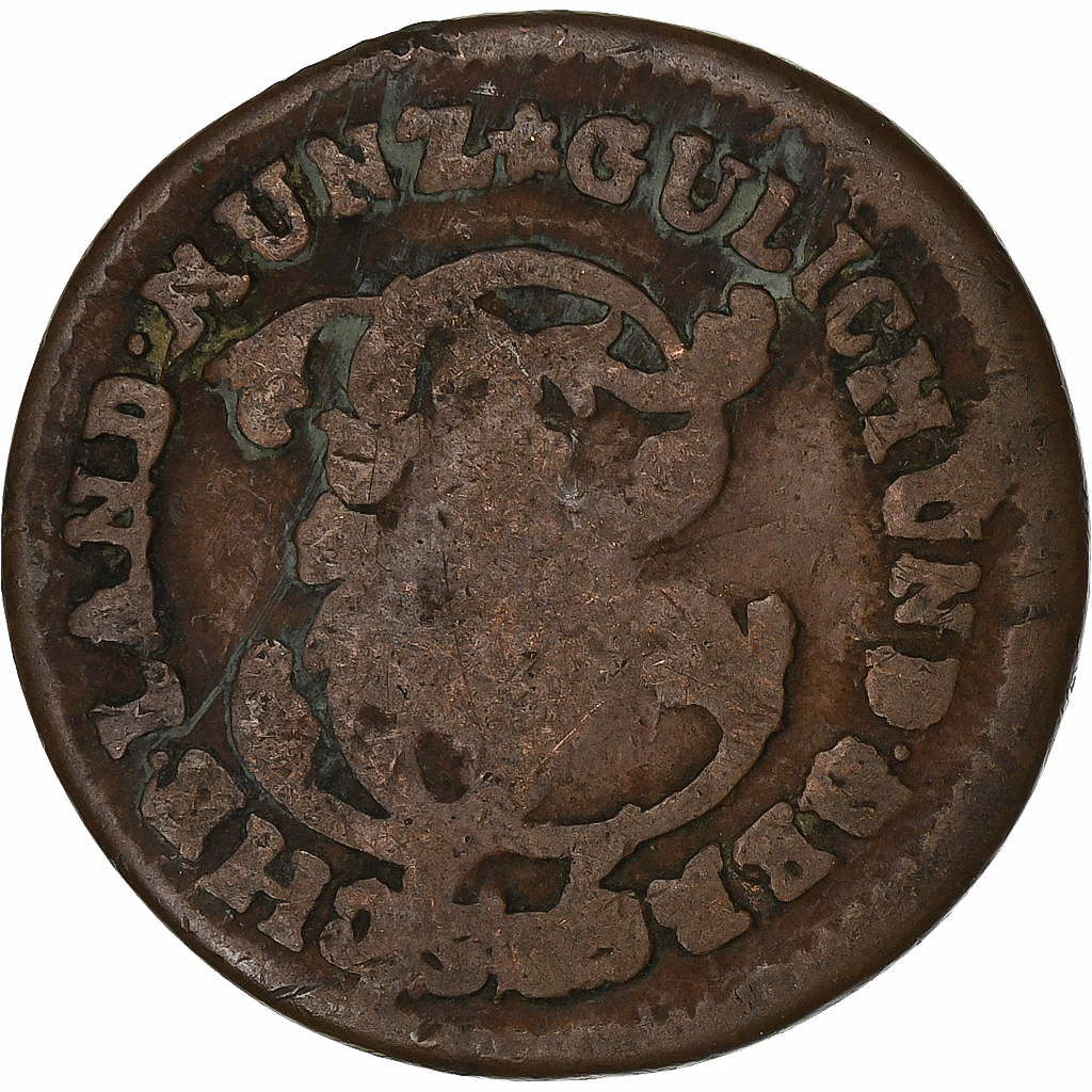 Duchy of Jülich-Berg, Charles Theodore, 1/2 Stüber, 1785, Copper, 