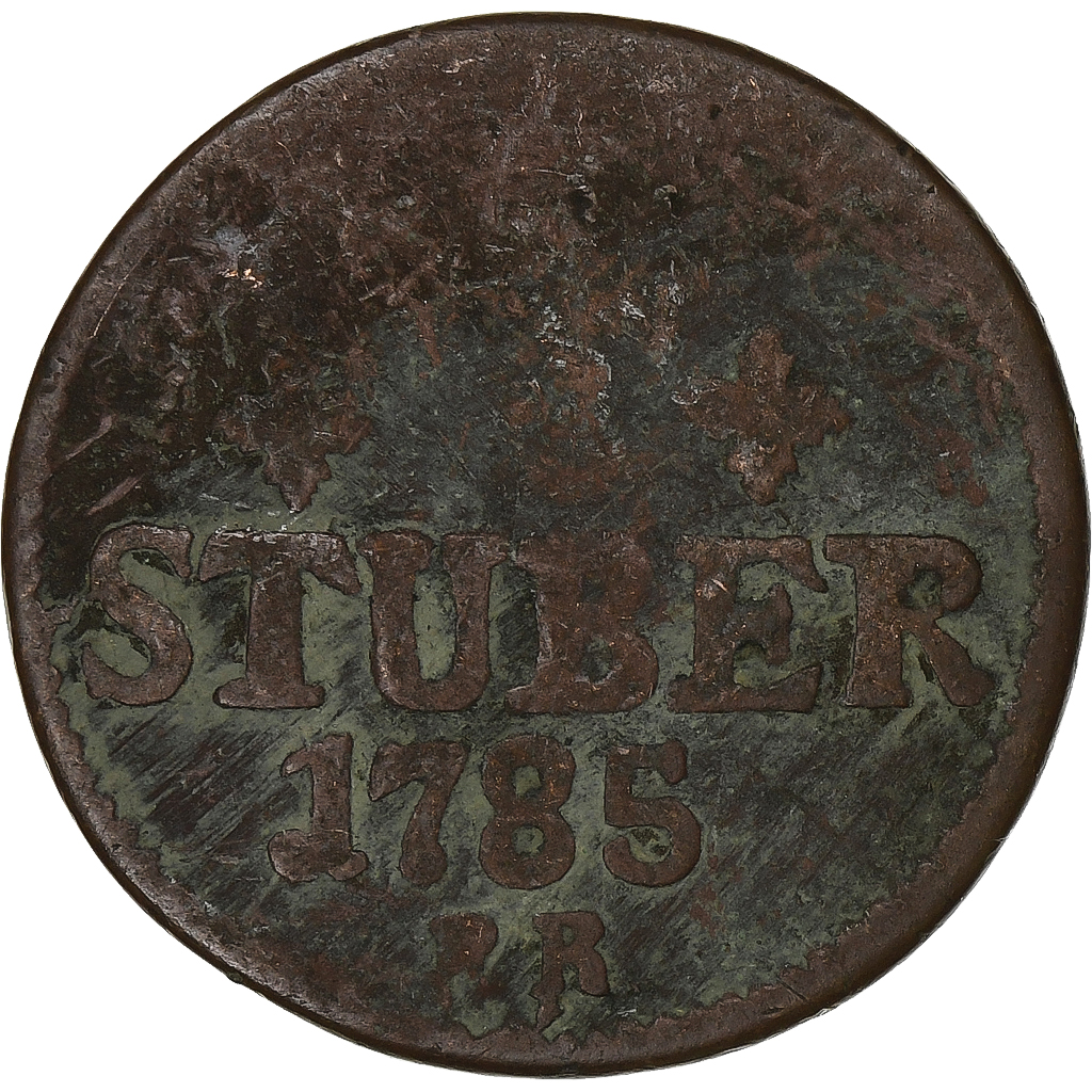 Duchy of Jülich-Berg, Charles Theodore, 1/2 Stüber, 1785, Copper, 