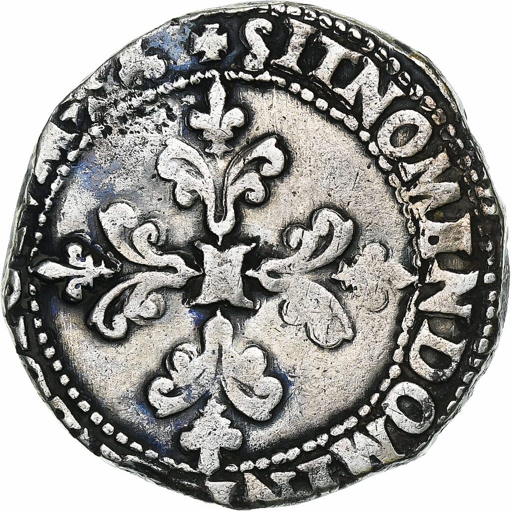 France, Henri III, Franc au Col Plat, 1579, Silver, , Gadoury:496