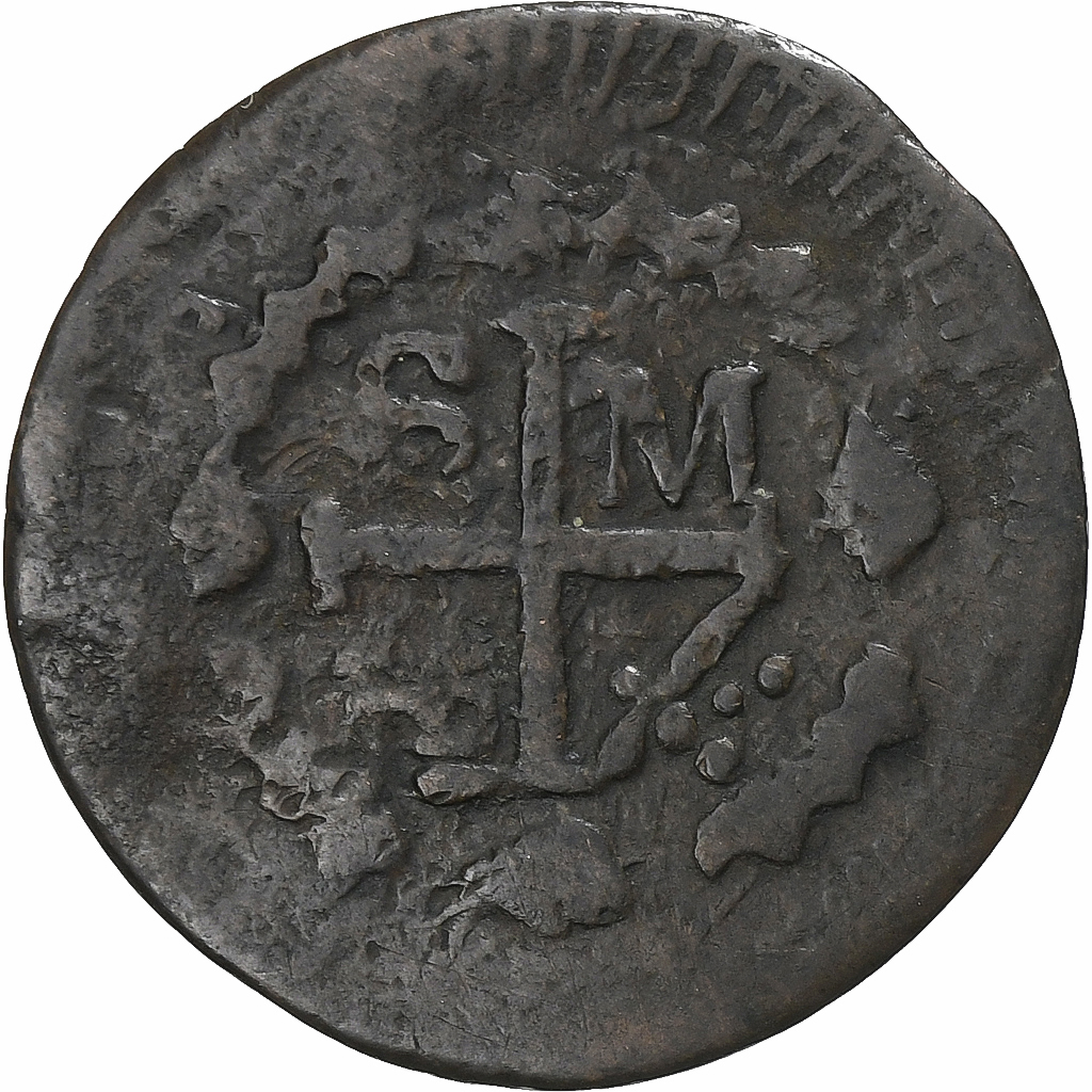 Colombia, 1/4 Réal, 1820, Santa Marta, Copper, , KM:B4