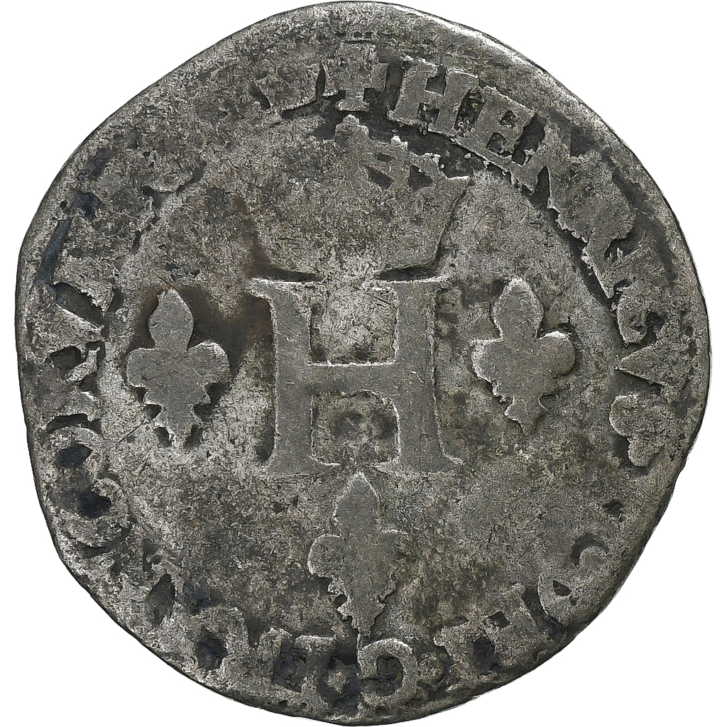 France, Henri II, Double Sol Parisis, 1550, Paris, Billon, 