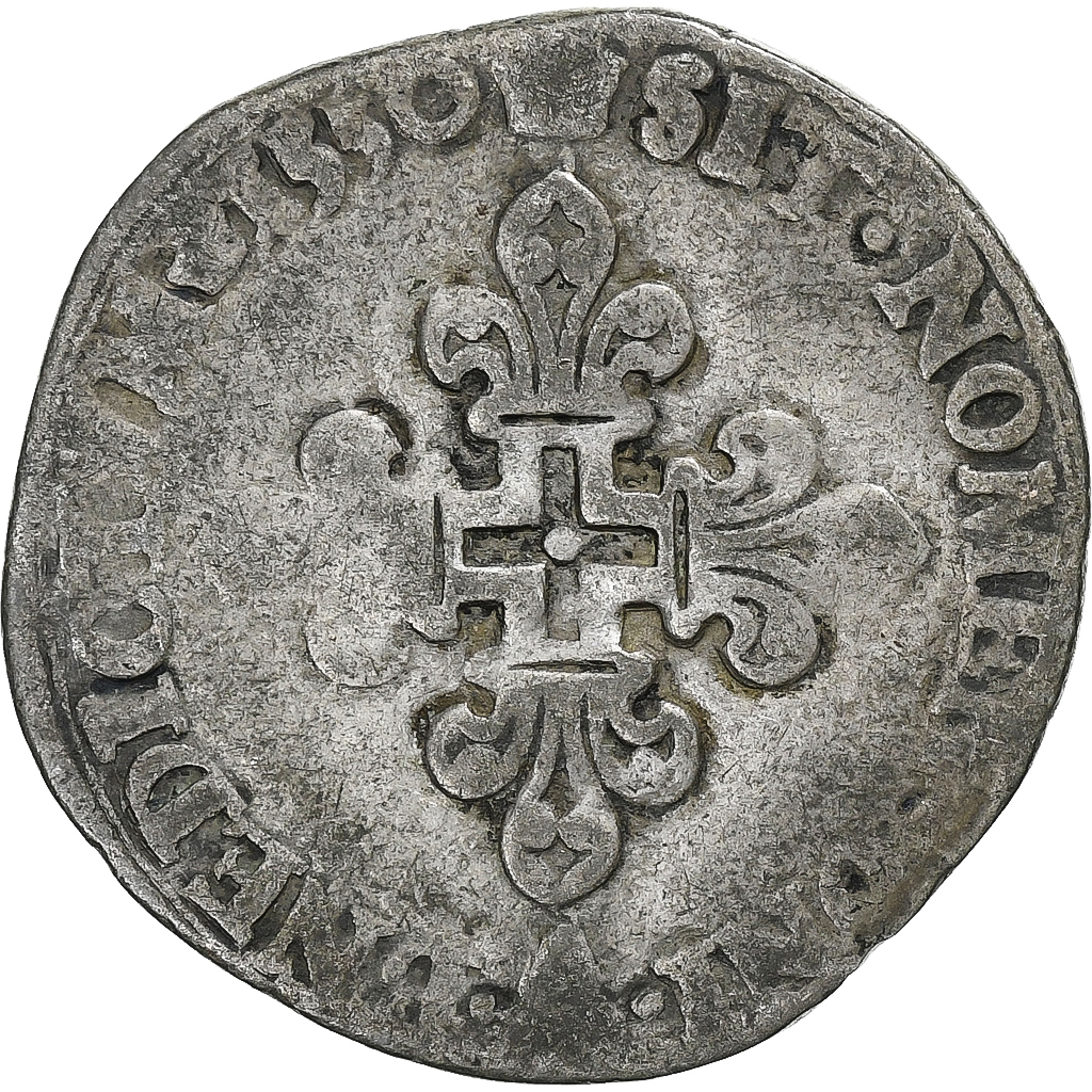 France, Henri II, Double Sol Parisis, 1550, Paris, Billon, 