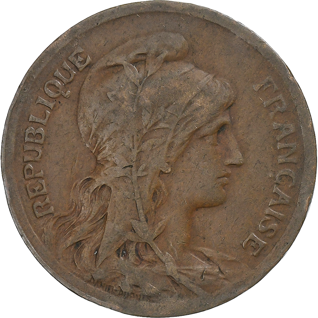 France, 10 Centimes, Daniel-Dupuis, 1917, Paris, Bronze, , Gadoury:277