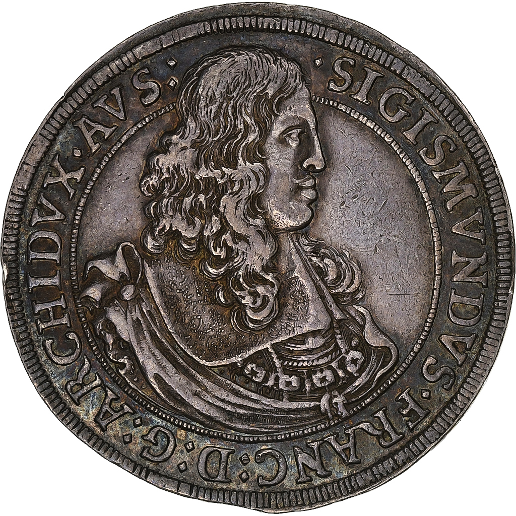 County of Tyrol, Sigismund Franz, Thaler, 1665, Hall, Silver, 