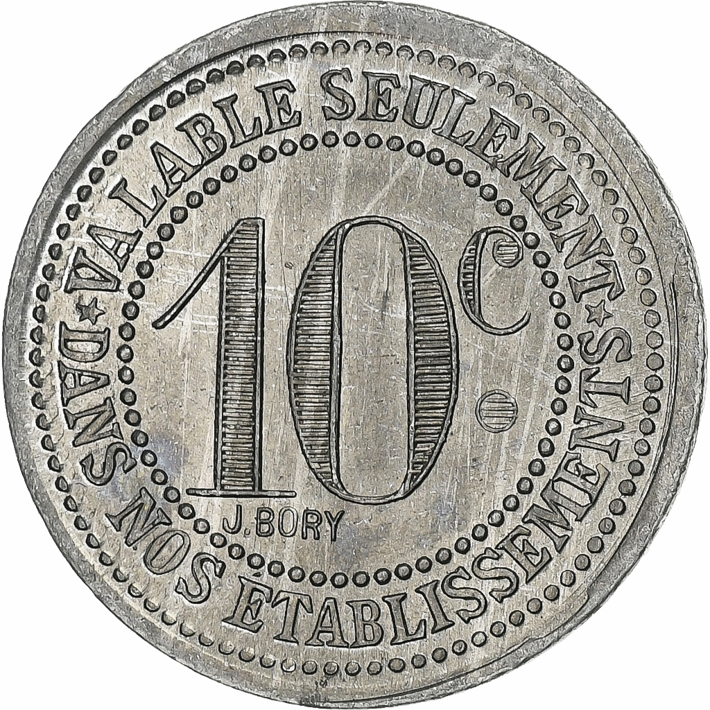 France, Etablissement thermal, 10 Centimes, 1920, , Aluminium