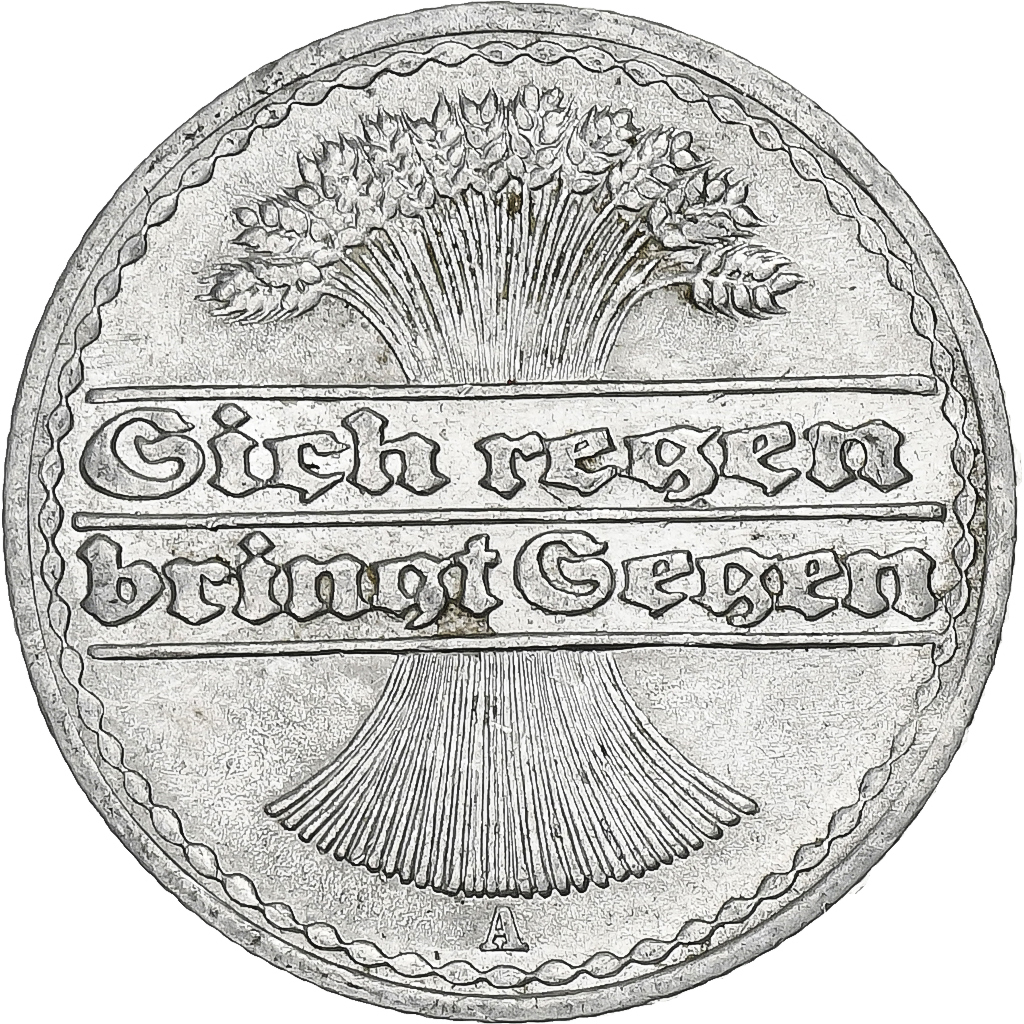 Germany, Weimar Republic, 50 Pfennig, 1920, Berlin, Aluminum, AU