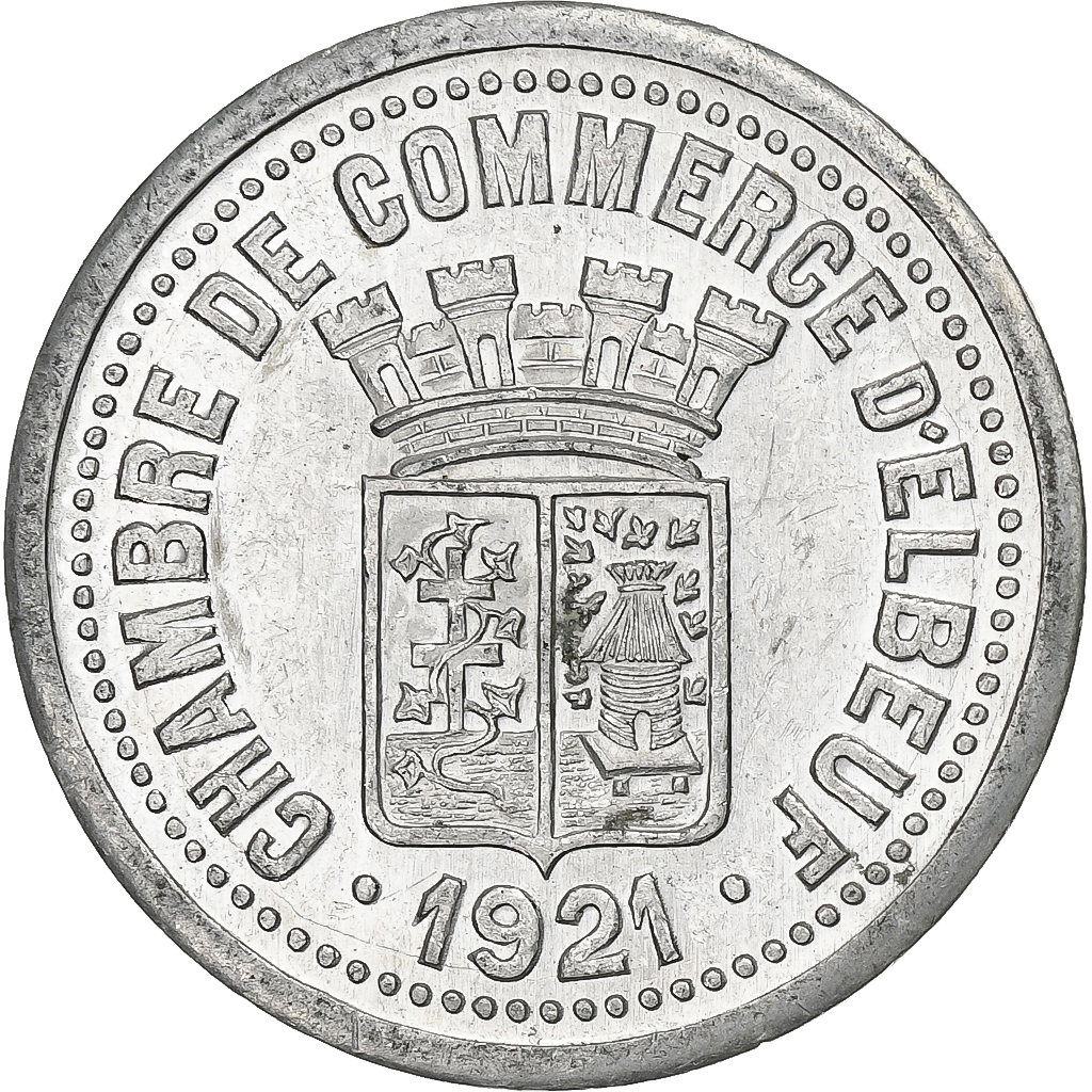 France, Chambre de Commerce d'Elbeuf, 25 Centimes, 1921, , Aluminium