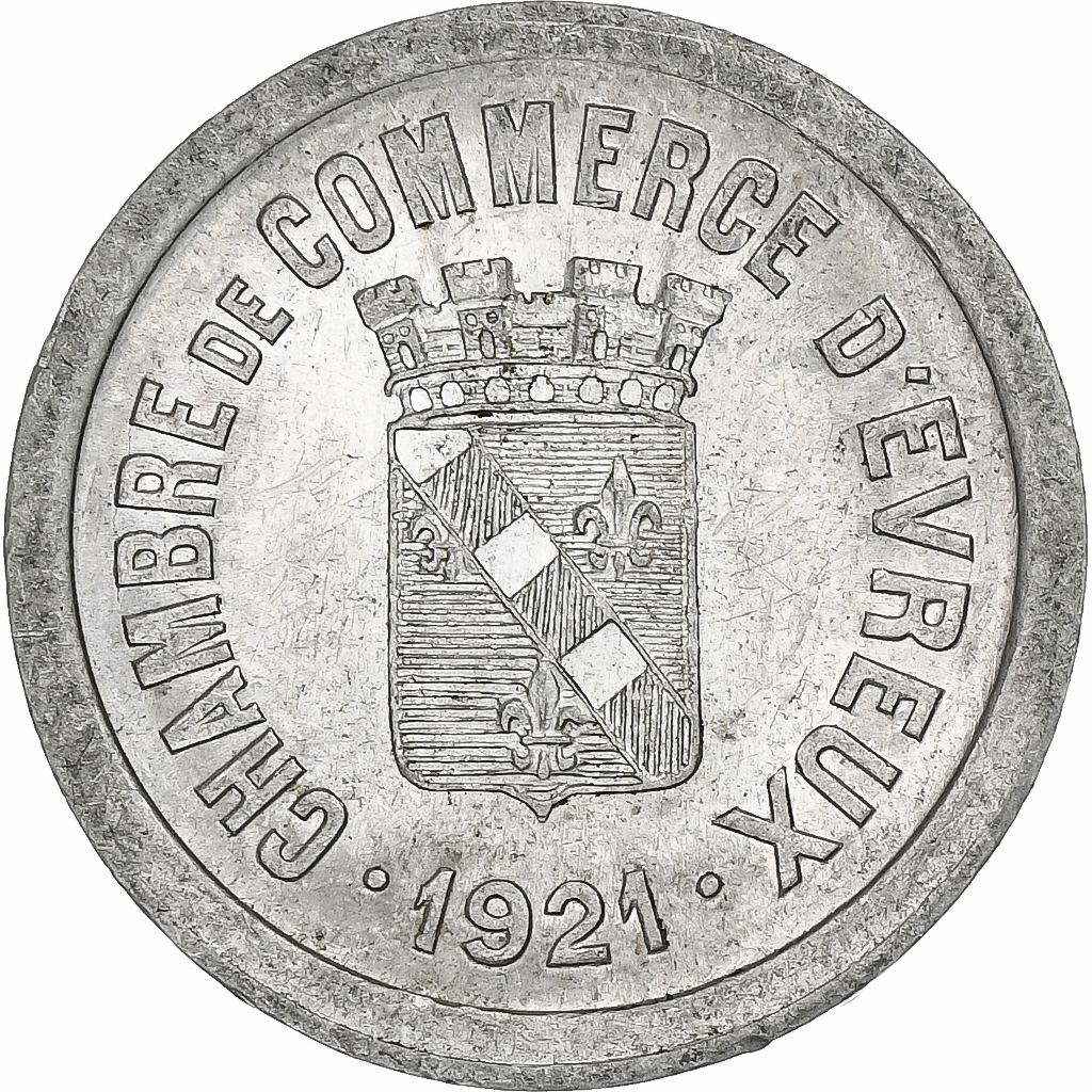 France, Chambre de commerce d'Evreux, 10 Centimes, 1921, , Aluminium