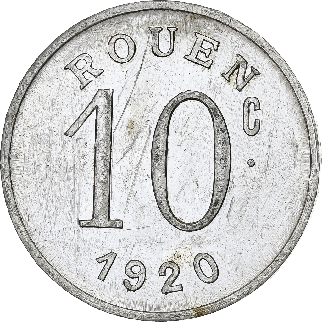 France, Ligue des commerçants rouennais, 10 Centimes, 1920, 