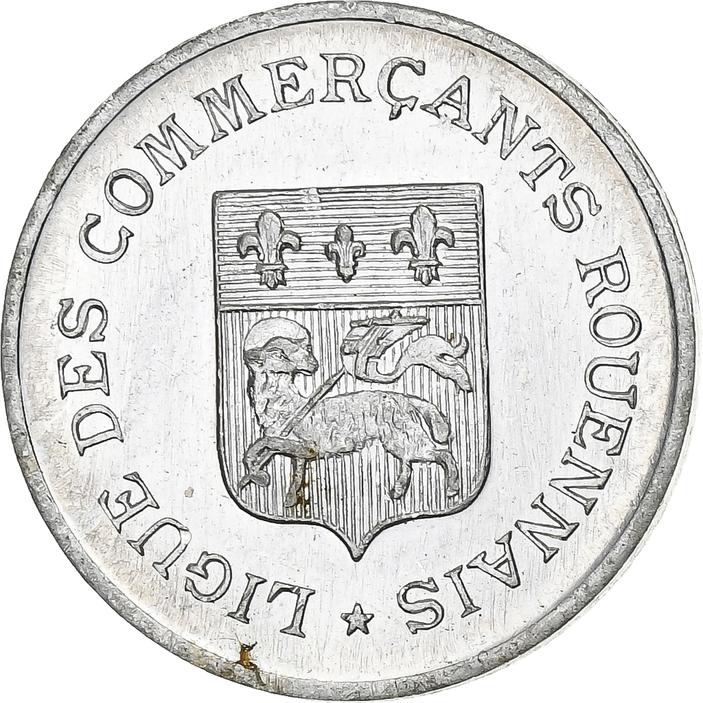 France, Ligue des commerçants rouennais, 5 Centimes, 1920, , Aluminium