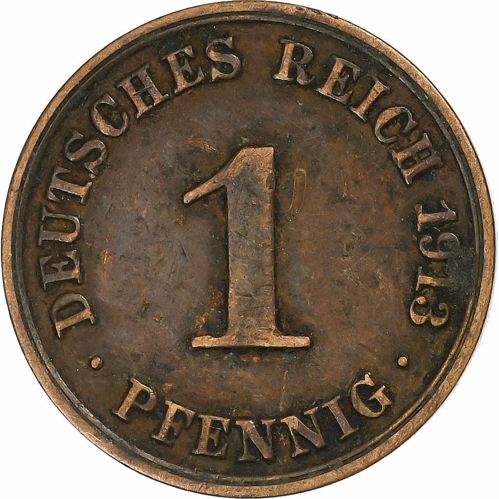 Germany, Wilhelm II, Pfennig, 1913, Berlin, Copper, , KM:10